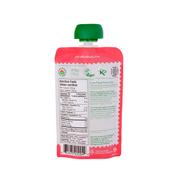 Purée de pomme, fraise et banane