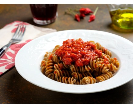 Fusilli aux lentilles avec sauce Arrabbiata