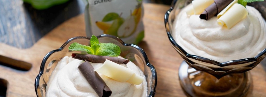 Pear and banana mousse