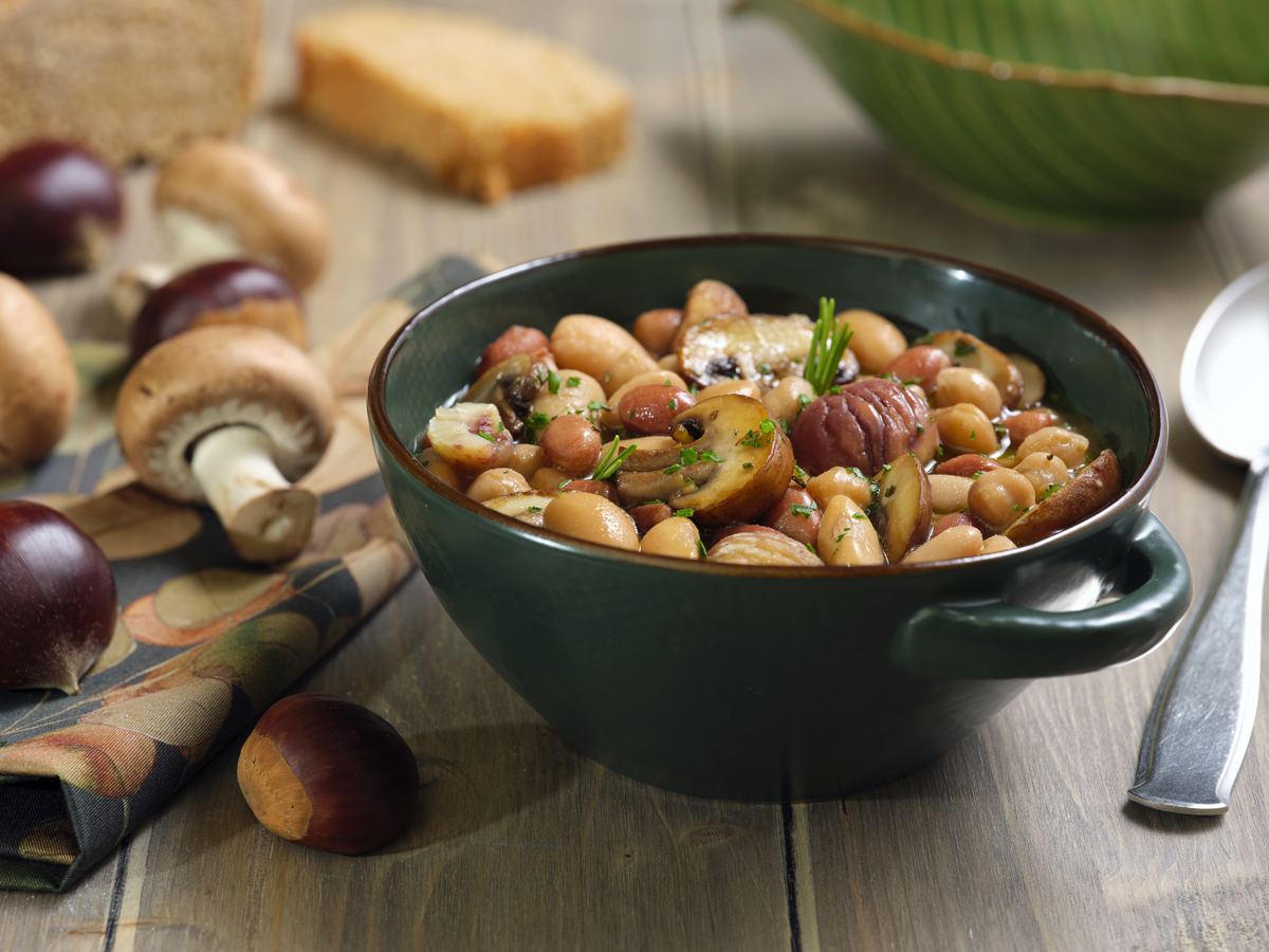 Soupe aux chataignes et champignon porcini